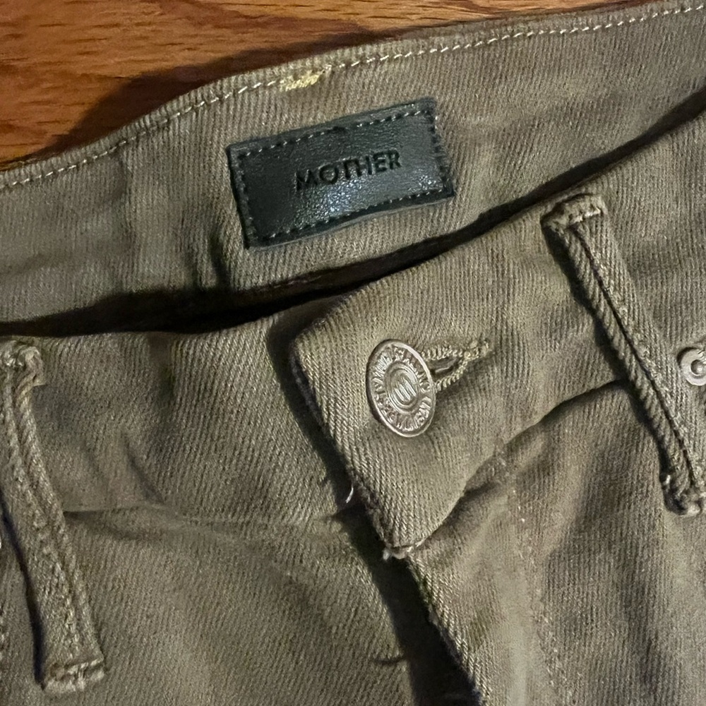 MOTHER Ankle & Cropped Jeans in Olive